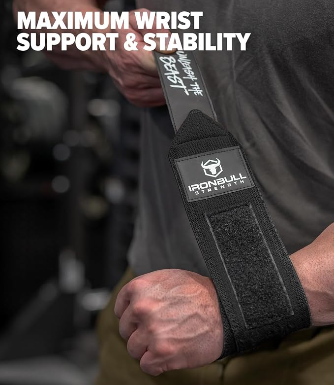 Powerlifting Wrist Wraps for Weightlifting & Bench Press - IPF Approved Heavy Duty Wrist Straps for Powerlifting, Bodybuilding & Strength Training - Competition Grade Support