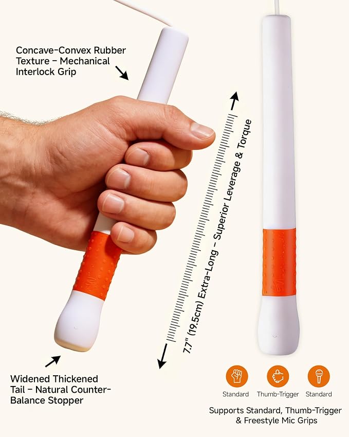 YUEDONG Ergonomic Jump Rope with Non-Slip Handle for Adults | Quick-adjust length, 7.7 in non-slip handle, PVC coated rope carry bag for HIIT speed double unders and endurance training