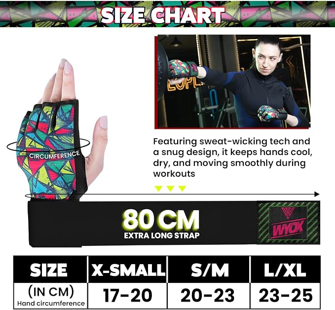 WYOX Neoprene Gel Boxing Hand Wraps Inner Gloves for Men & Women – 80cm/31in Quick Wrist Strap, Padded Knuckle Protection, Fingerless MMA Muay Thai Kickboxing Wraps for Training & Martial Arts