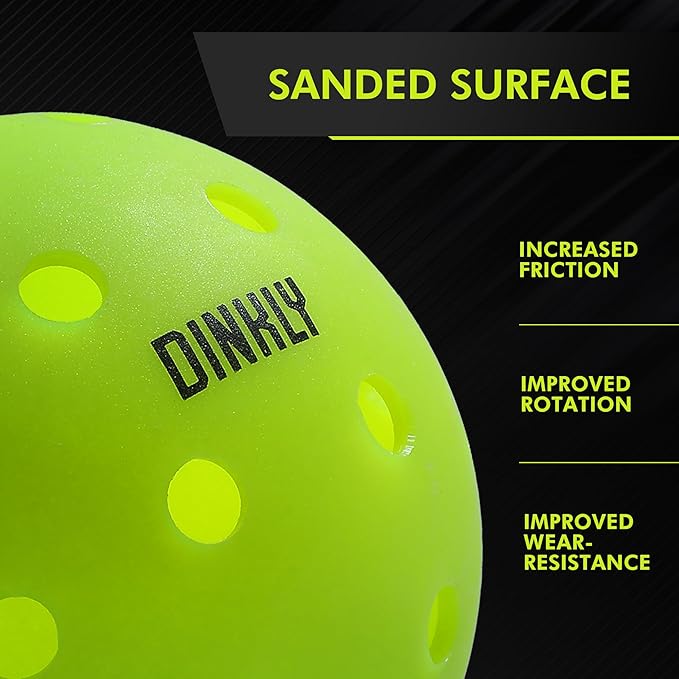 Pickleball Balls, Outdoor Pickleballs USAPA Approved, Enhanced Durability Pickle Ball with Roto-Molded & Seamless Design, 40 Holes Green Pickleballs for Beginners Professionals