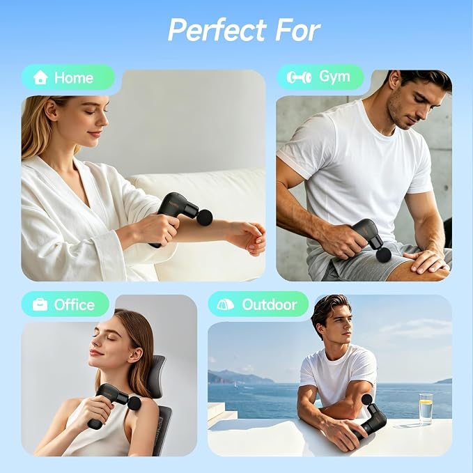 Super Mini Massage Gun, Deep Tissues Percussion Muscle Massager | Compact Sports Travel Massage Gun, FSA Eligible Portable Massager Gun for Her Him, Handheld Massager Gun HSA Eligible Black
