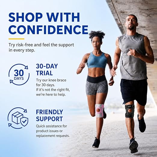 CAMBIVO Knee Brace with Stabilizers, Gel Pad & Open Patella for Men & Women | Open Patella Stabilizer for Arthritis, Meniscus & ACL MCL Relief. Adjustable Compression for Running & Sports Recovery