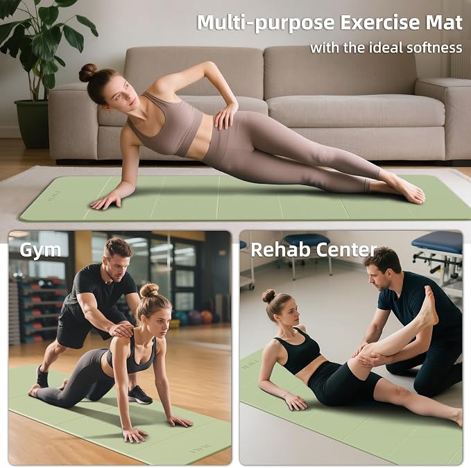 ILILI Foldable Yoga Mat 10mm, Extra Thick, Extra Long, 75x26x0.4 Inch, TPE | Non-Slip Grip, Easy Carry&Storage, Comfort Cushion, SGS Safe, Suitable for Yoga, Pilates, Home Exercise&Outdoor Travel