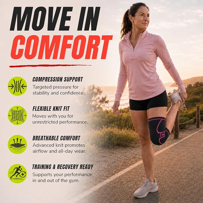 Knee Brace for Men and Women Knee Compression Sleeve Knee Support Wraps for Arthritis Joint Pain Relief, Workout, Swelling, Sports, Circulation, Running, Recovery for ACL & Meniscus Tear