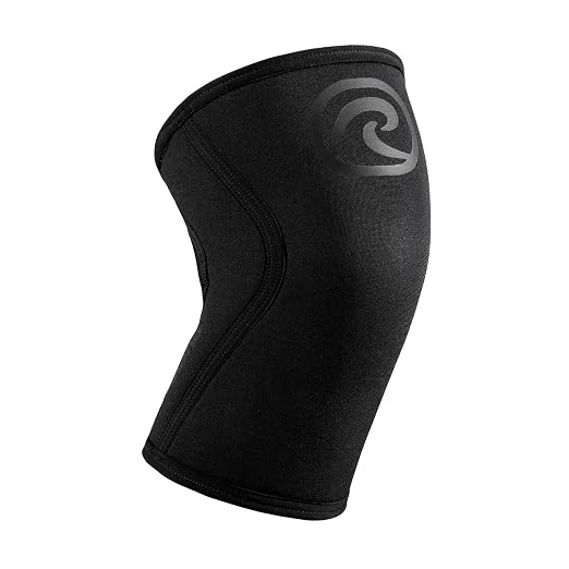 Rehband Rx Knee Sleeves, 7mm neoprene knee support, workout knee compression sleeve for weightlifting, strongman, crossfit, heavy weight training, Colour:Carbon/Black, Size:X-Large