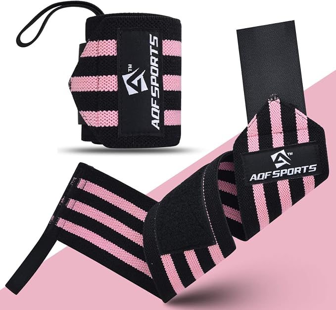 AQF Wrist Wraps for Weightlifting & Powerlifting, 18" USPA Approved (Pair)