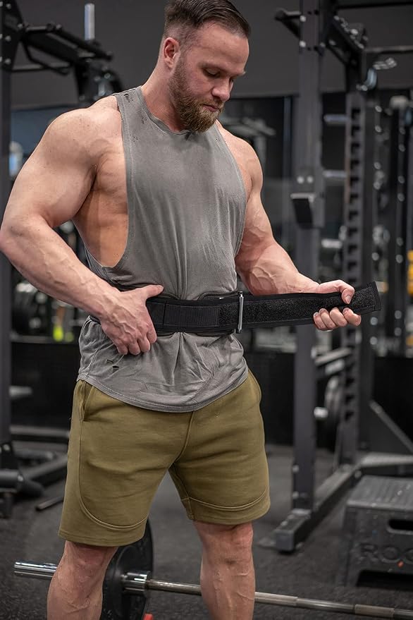 Lifting Belt for Weightlifting, Cross-Training, Olympic Lifting & Bodybuilding | Auto-Lock Padded Nylon Back Support for Squats, Deadlifts Bench Press, Gym, Workout