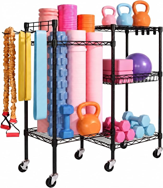 Dumbbell Weight Rack Black for Yoga Studios and Gyms 36x12x33 inch | 3-Tier Home Gym Storage Rack Gym Organizer Exercise Equipment Storage