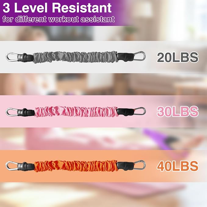 Durable Comfortable Padded Handle Adjustable Pedal Resistance Band 20-40LBS for Full Body Workout