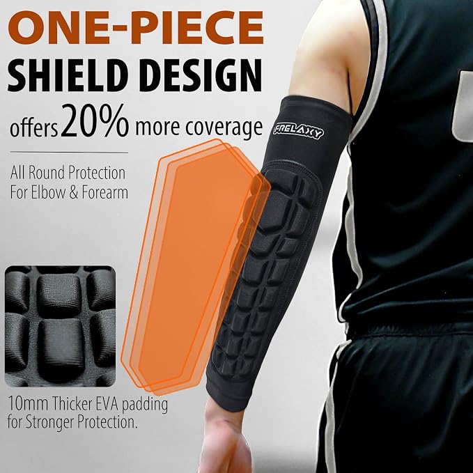 Frelaxy Elbow Pads, Padded Arm Sleeves for Volleyball and Football, 2 Pack