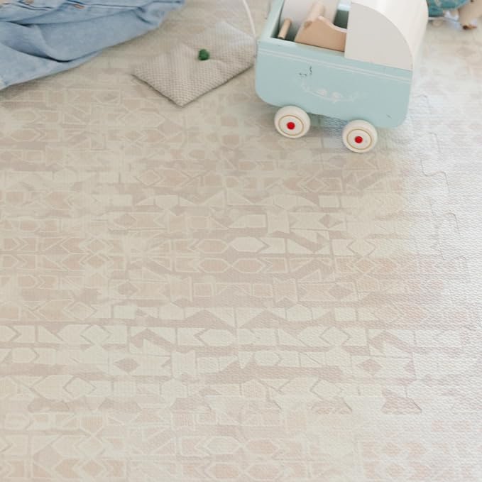 Little Landings Baby Play Mat for Floor - Sandstone (6x6ft) - Premium EVA Foam Play Mat for Babies & Toddlers (Ages 0-5+) Non-Toxic Playmat for Tummy Time, Crawling & Playroom - Stylish & Comfortable
