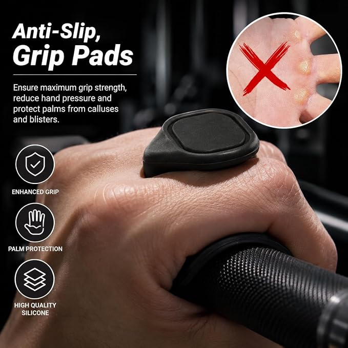 Apex Grips – Anti-Slip Silicone Gym Grip Pads for Weightlifting, Pull-Ups, Deadlifts, Cross Training, Workout & Strength Training (1 Pair)