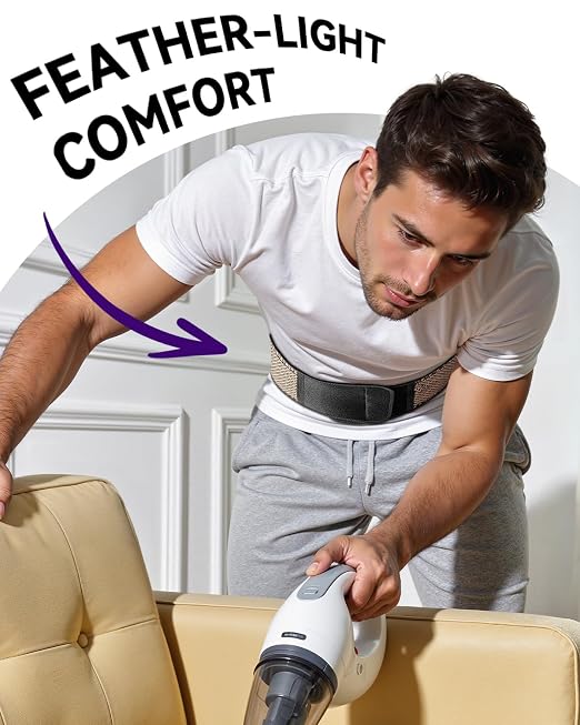 Copper Back Braces for Lower Back Pain, Breathable Lumbar Support Belt for Men and Women, Lower Back Brace for Herniated Disc, Sciatica, Scoliosis, Heavy Lifting (Black, Large)