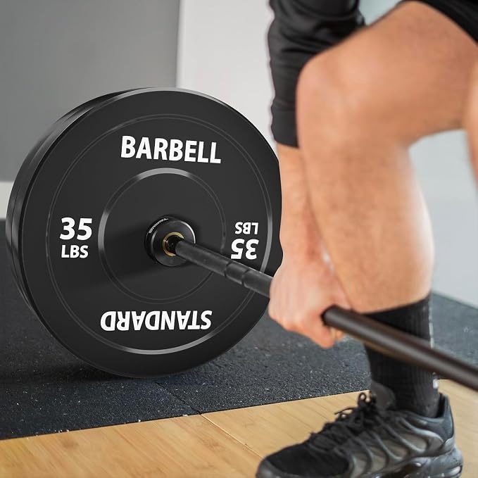 Mikolo Olympic Weight Plates, 2-Inch Rubber Weight Plates with Steel Insert, Bumper Plates for Strength Training, Weight Plate