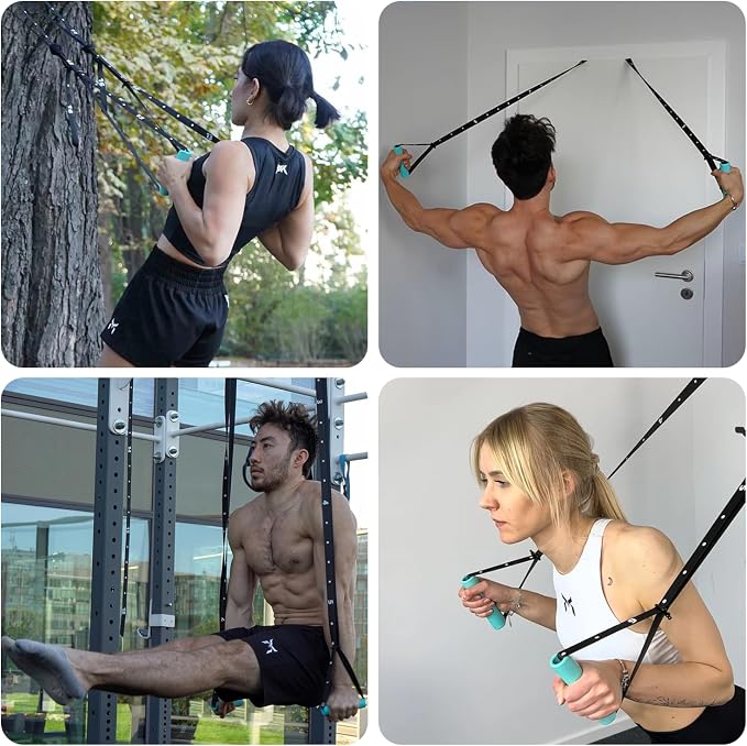 Kensui NanoBars V2 - Portable Suspension Trainer, 600 lb Max Load | Stable and rotating handle modes support pull ups, rows, dips, curls and full body training with natural wrist movement.