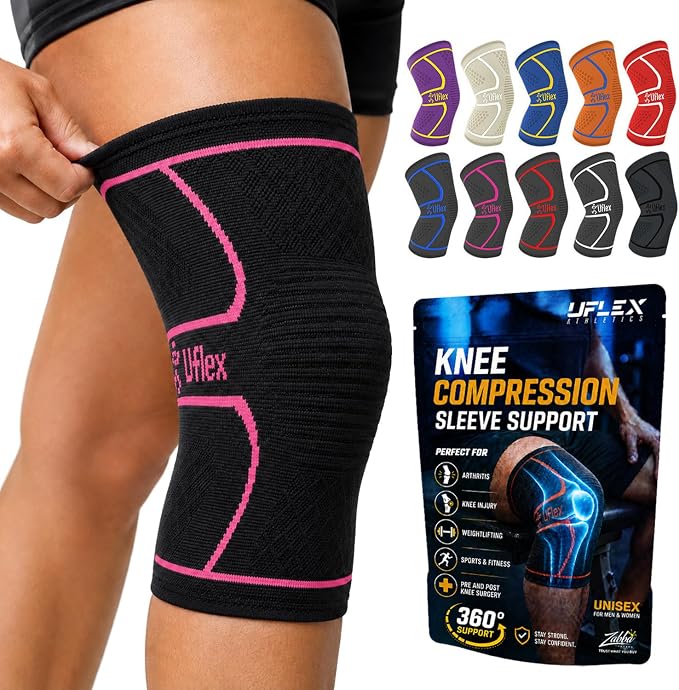 Knee Brace for Men and Women Knee Compression Sleeve Knee Support Wraps for Arthritis Joint Pain Relief, Workout, Swelling, Sports, Circulation, Running, Recovery for ACL & Meniscus Tear