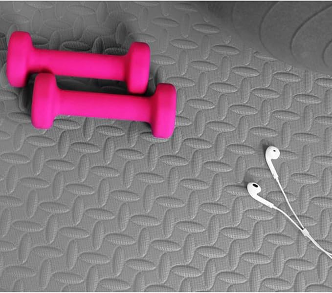 BalanceFrom Puzzle Exercise Mat 3/4" Thick, EVA Interlocking Foam Floor Tiles for Home Gym, Mat for Home Workout Equipment, Floor Padding for Kids, Gray, 24 in x 24 in x 3/4 in, 96 Sq Ft - 24 Tiles | Tiles for Home Gym, Mat for Home Workout Equipment, ...