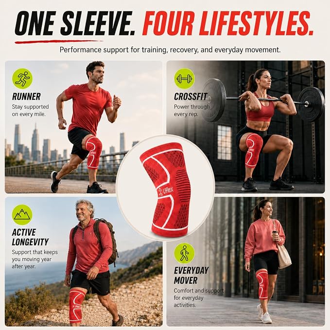 Knee Brace for Men and Women Knee Compression Sleeve Knee Support Wraps for Arthritis Joint Pain Relief, Workout, Swelling, Sports, Circulation, Running, Recovery for ACL & Meniscus Tear