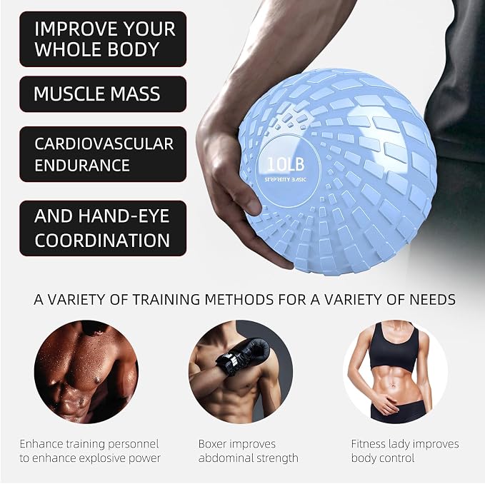 Medicine Ball 8, 10 lbs Slam Ball Weighted Balls for Exercise Strength and Crossfit Workout