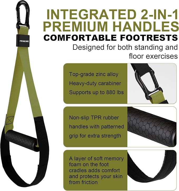 Home Resistance Training Kit | Full-Body Workout with Suspension Trainer Straps, Door Anchor, Handles, and Carrying Bag | Complete Home Gym Equipment