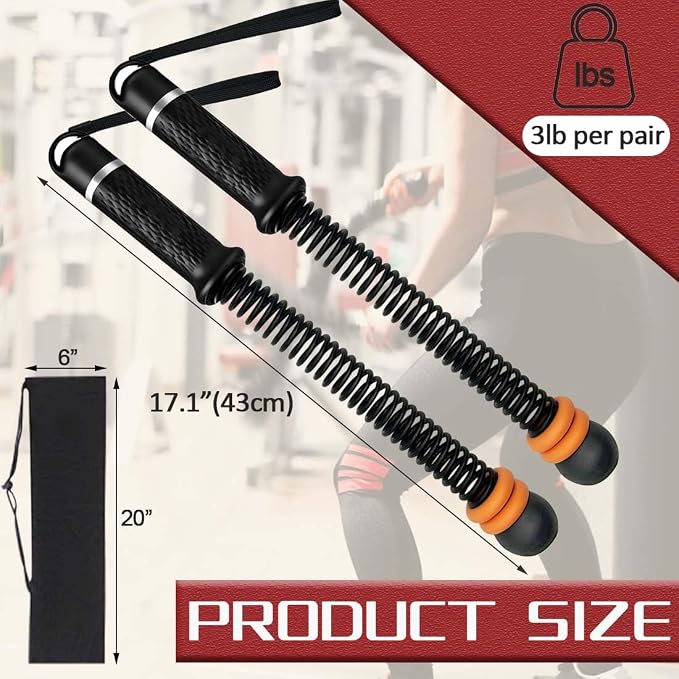 Weighted Ropeless Battle Rope for Home Gym, Workout Exercise Rope for Strength Building, HIIT and Low-Impact Aerobic Training for Men & Women Black
