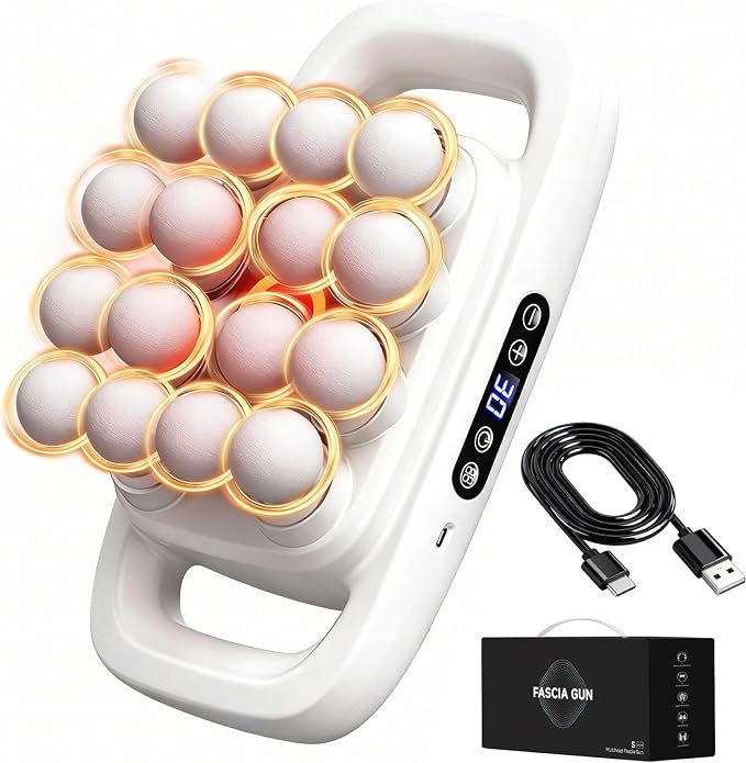 16 Head Massage Gun, 2026 Upgrade Deep Tissue Massager with 48KG Force, 3 Modes & 30 Intensities, Portable and Quiet Percussion Gun for Neck, Back, Legs, Waist, Buttocks Muscle Pain Relief