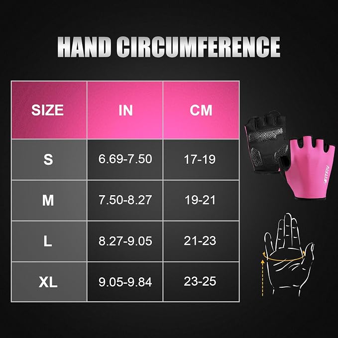 Cycling Gloves for Men Women, Half-Finger for Bike, Gym, Weight Lifting, Workout, Riding, Outdoor Sports