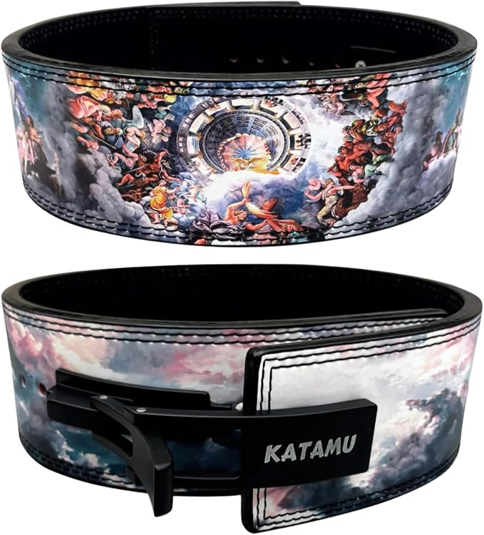 Katamu Core Collection USPA & IPL Approved Lever Belt — Premium 10mm | Leather Powerlifting Belt for Men and Women, Steel Lever Buckle, 4 Inch Wide Back Support for Deadlifts and Squats