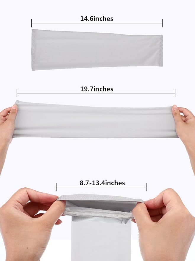 Mudder 8 Pairs UV Sun Protection Cooling Arm Sleeves for Men Women Youth Silk Compression Arm Cover Breathable Outdoors Sport