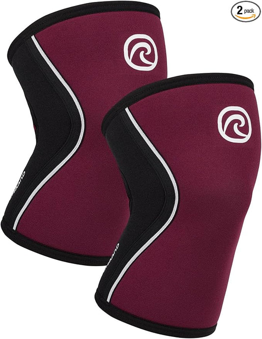 Rehband 5mm Knee Sleeves for Functional Training, Cross-Training & Powerlifting, Weightlifting Knee Support made of Neoprene, Unisex, Colour:Burgundy - 1 Pair, Size:X-Large