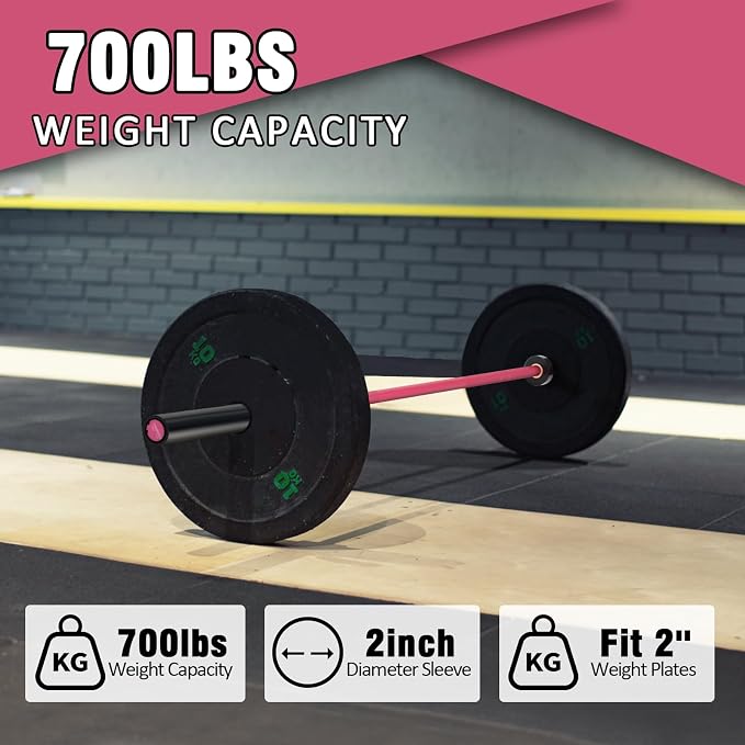 PROOFGOLD 6.6ft Olympic Barbell Bar,35Lb(15kg) Womens Barbell,Bench Press Bar for Squats and Deadlifts,2 Inch Olympic Weight Bar for Home Gym,500LB/700LB