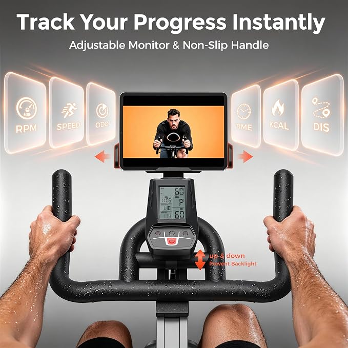 YOSUDA PRO Magnetic Exercise Bike 350 lbs Weight Capacity - Indoor Cycling Bike Stationary with Comfortable Seat Cushion, Silent Belt Drive