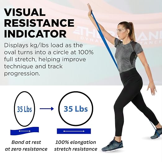 THERABAND High Resistance Band, Exercise, Workout, Physical Therapy, Blue | Resistance band for exercise, physical therapy and stretching, with progressive color-coded levels