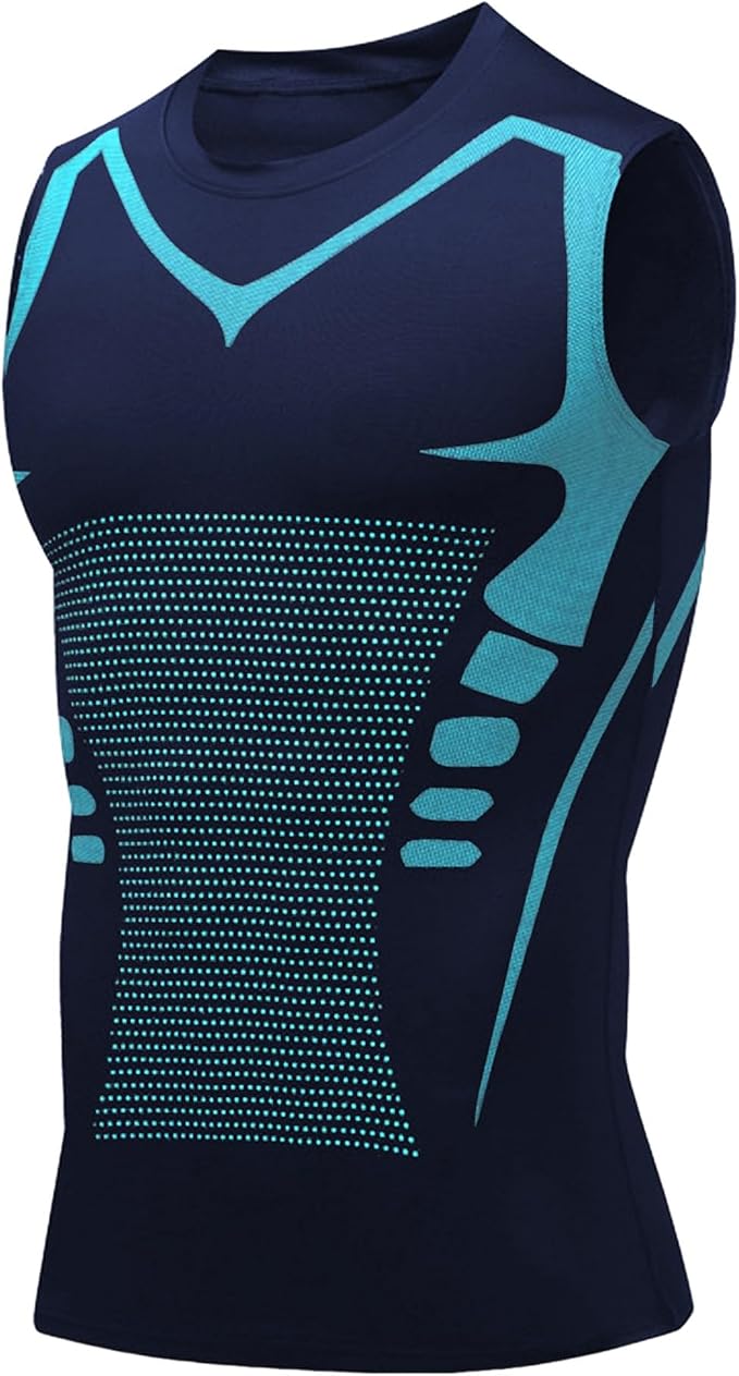 Compression Shirt Men Slimming Body Shaper Vest Crewneck Workout Tank Top | Tummy Control Undershirts, Gynecomastia Compression Shirts, Back Support, Sleeveless Muscle Shirts, Shaping Tank Top