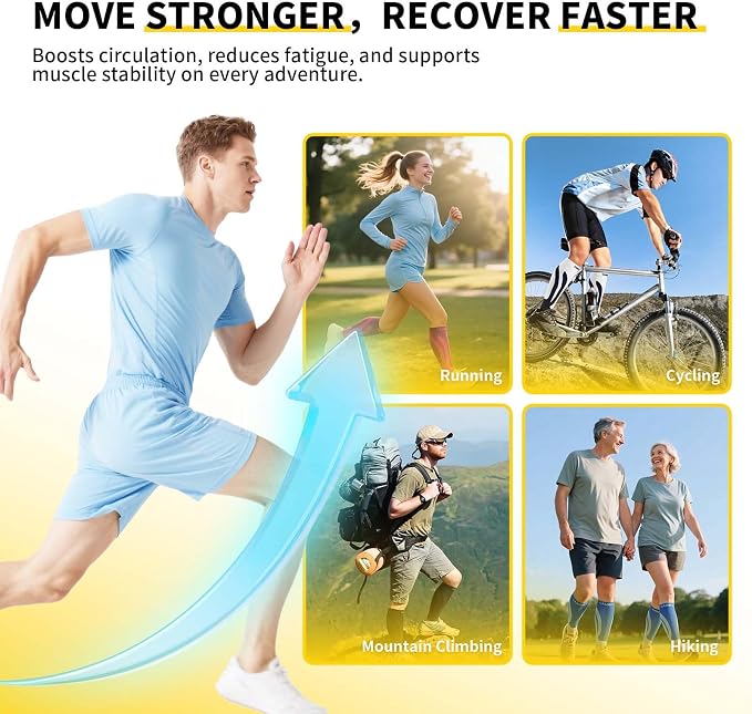 CAMBIVO Calf Compression Sleeve for Shin Splints & Running Support-3 Pairs | Leg sleeves for men & women, 15-20mmHg footless compression socks for gym & recovery, varicose veins