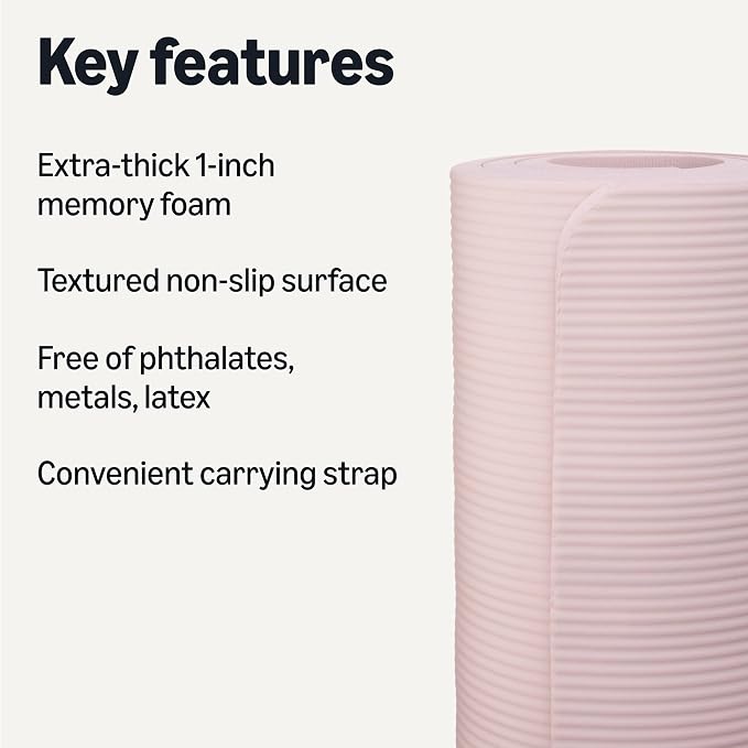 Amazon Basics Extra Thick Exercise Yoga Mat with Carrying Strap