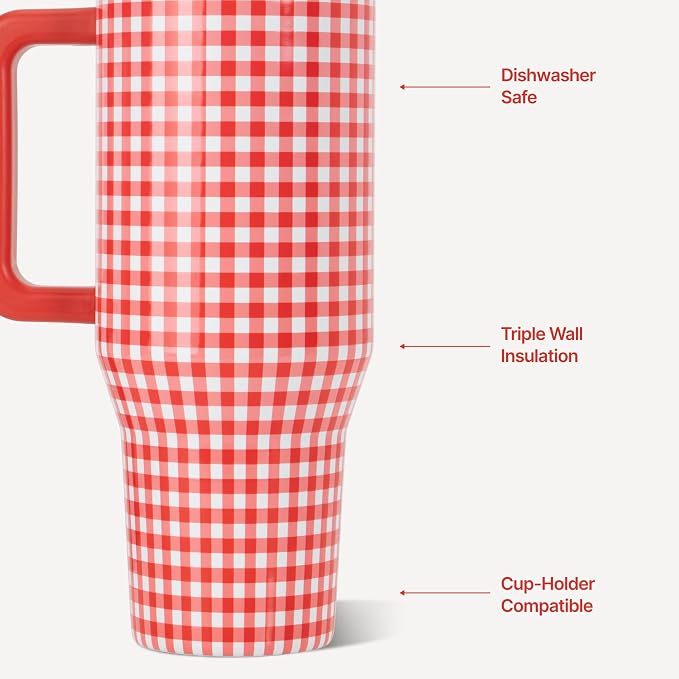 HydroJug Traveler 32oz, Insulated Tumbler with Handle & Straw, Summer Picnic
