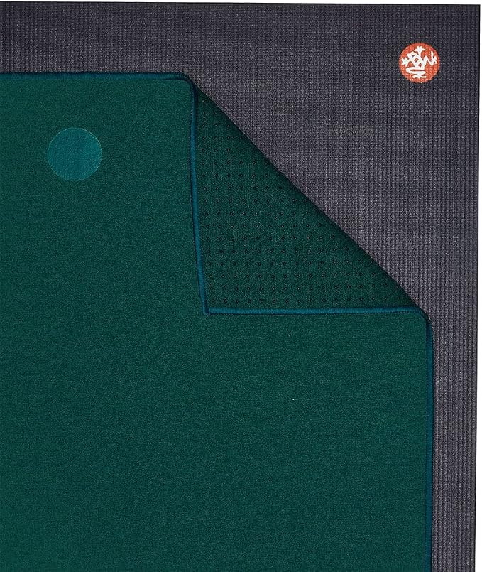 Manduka Yogitoes Hot Yoga Mat Towel - 71" | Moisture Activated Grip | Patented Silicone Nubs | Highly Absorbent, Durable & Easy Care | Made from Recycled Materials | 71 x 24 Inches | Deep Sea