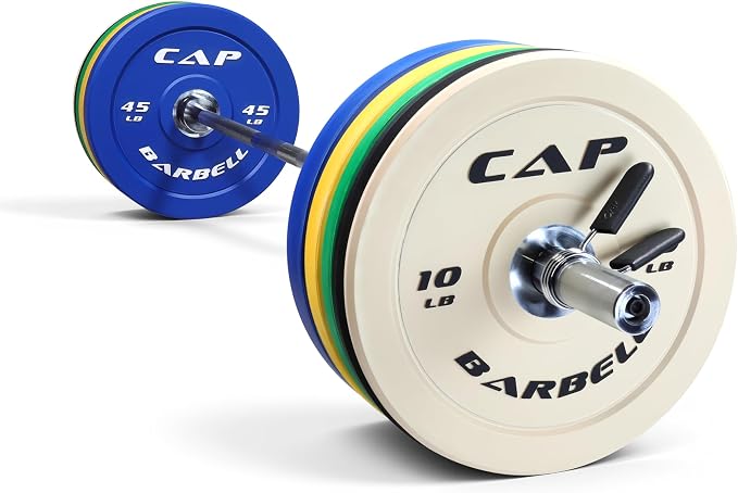 CAP Barbell Olympic Weight Set with 7ft Barbell & Bumper Plates | 160-370 lbs | Multiple Options