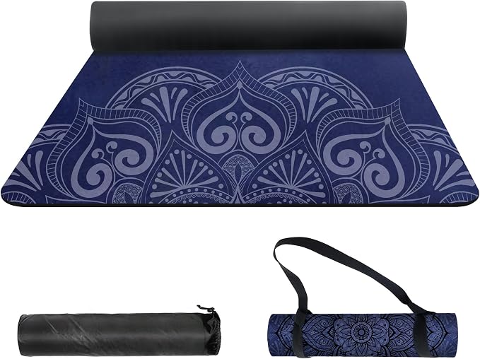nuveti Yoga Mat Print Extra Thick TPE Non Slip Fitness Exercise Mat with Carrying Bag,72"x24" Extra Thick 6MM Exercise & Workout Mat for Yoga, Pilates Fitness and Floor Exercises
