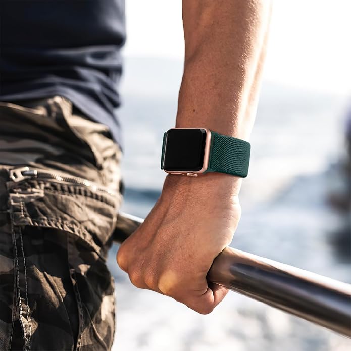 Lerobo Braided Band Compatible with Apple Watch Series 11 10 9 8 7 46mm 45mm 41mm Ultra SE 3 2 1 49mm Series 6 5 4 3 44mm 40mm 38mm 42mm Men iWatch Bands Women Stretchy Nylon Solo Loop Sport Strap