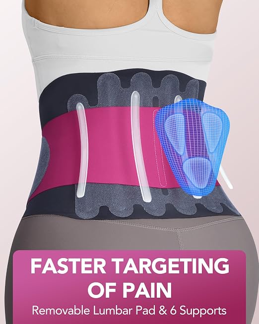 0.5mm Ultra Thin Back Brace for All Day Comfort, Wear under Clothes | Slim Fit, Invisible Back Support, Seamless Design, Removable Lumbar Pad, Adjustable Compression, Lower Back Pain Relief