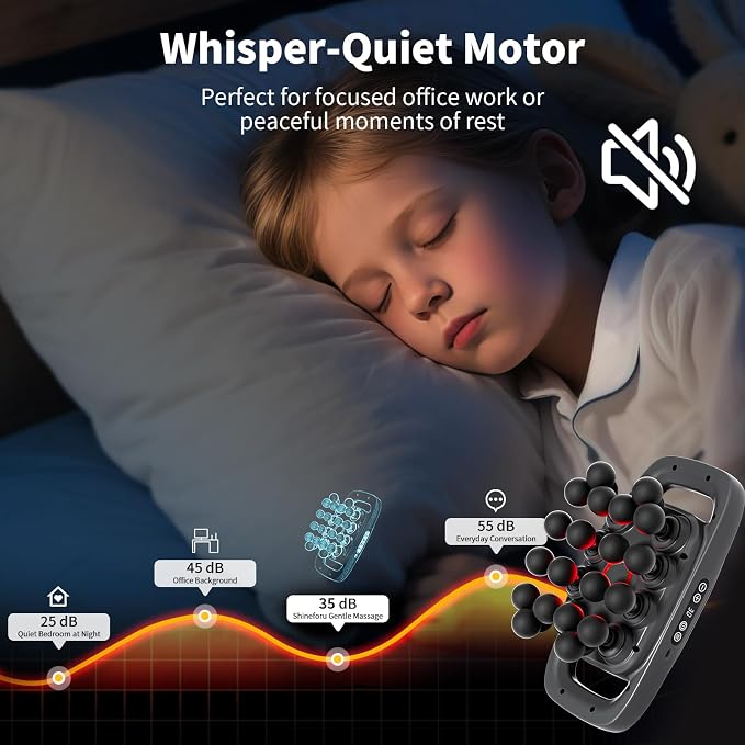 20-Head Massage Gun, 30 Intensity Levels 3 Modes, Deep Tissue Massager with 50KG Force & Noise-Free Motor for Neck Back Legs Shoulders, Portable for Full Body Muscle Recovery