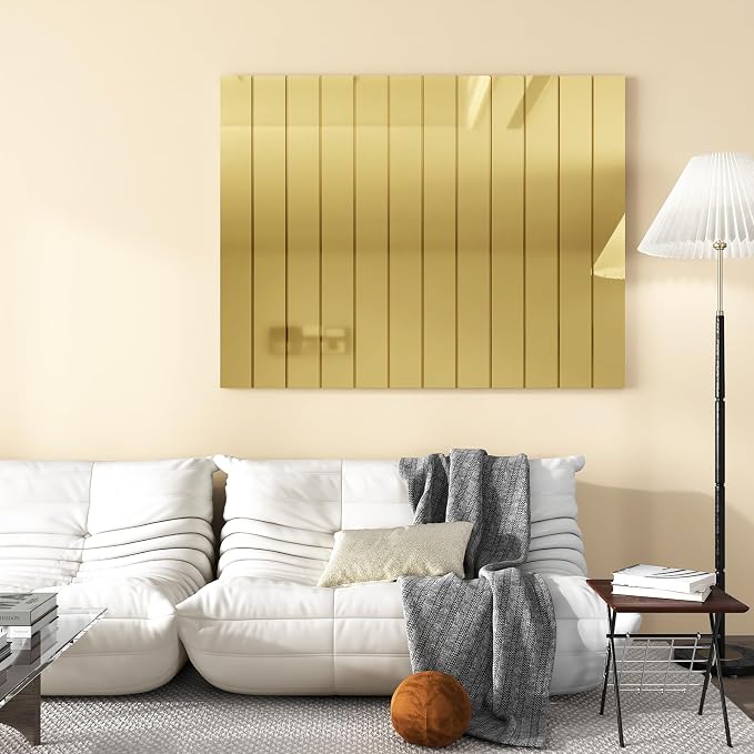 WESTICK Gold Permanent Vinyl Wallpaper Peel and Stick Chrome Gold Vinyl Wrap for DIY Projects Self Adhesive Reflective Golden Contact Paper for Countertops Cup Art Crafts Decor 12"x394"