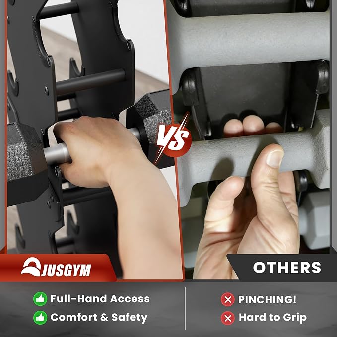 Dumbbell Rack Stand Only, 7-Tier | 5-Tier | 3-Tier Weight Rack for Dumbbell | Wide-Slot, No Pinching, No-Interference, Solid Steel Construction, Dumbbell Storage Rack