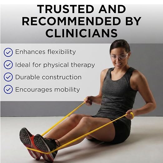 THERABAND Professional Latex Resistance, Exercise Band, Workout, 6', Yellow | Professional TheraBand elastic resistance for exercise, physical therapy and at-home workouts
