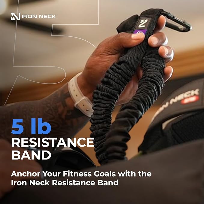 Resistance Band, Durable Exercise Band with Steel Carabiners for Neck Training, Strength Workouts, Stretching, and Rehab
