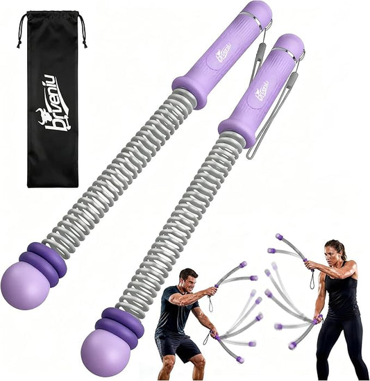 Ropeless Battle Rope - Portable Weighted Battle Ropes with Adjustable Weights No Anchor Design for Home Gym HIIT, Strength, Core, Full Body Workout Heavy Duty for Men & Women (Purple)