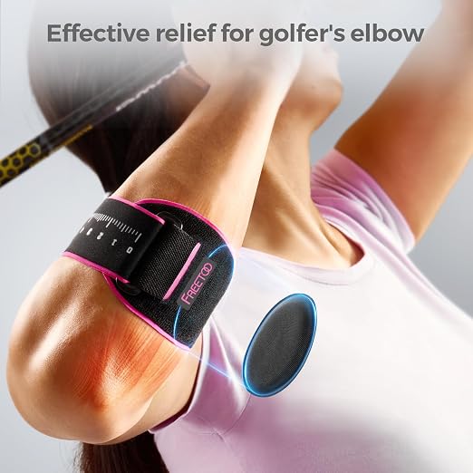FREETOO Tennis Elbow Brace for Men Women for Tendonitis,Golfers Elbow | Tennis Elbow Strap Band,Forearm Brace,Counterforce Brace,Lateral Medial Epicondylitis,Gel Pad,Adjustable,Compression