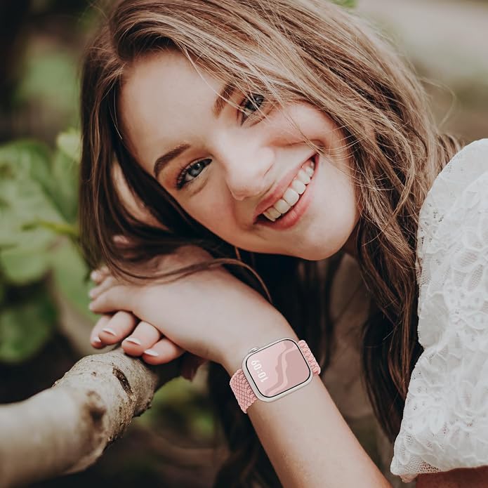 4 Pack Braided Stretchy Bands Compatible with Apple Watch 40mm 41mm 38mm 42mm 44mm 45mm 46mm 49mm Women Men, Breathable Nylon Elastic Daily Use Straps for iWatch Series 11/10 9 8 7 6 5 4 3 SE/Ultra 2